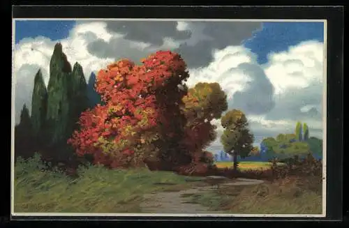 Künstler-AK Eduard Rüdisühli: Herbststimmung in der Natur