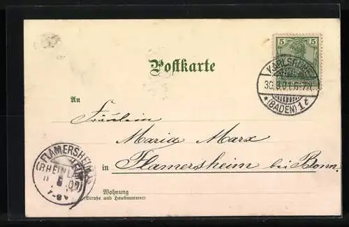 Künstler-AK Theodor Guggenberger: April, Ortspartie mit Tor und Kirche