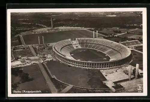 AK Berlin, Reichssportfeld, Fliegeraufnahme, Olympia