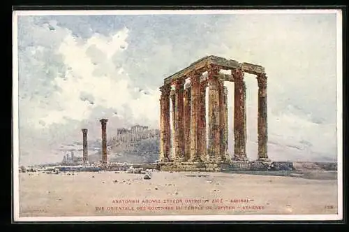 Künstler-AK Athenes, Colonnes du Temple de Jupiter