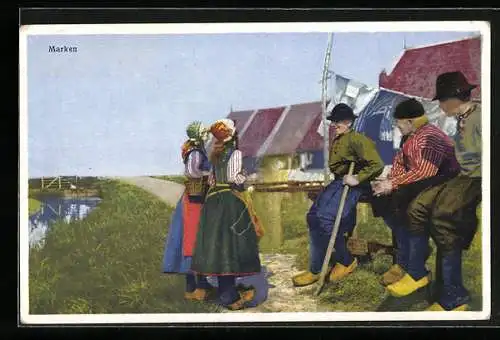 Künstler-AK Photochromie Nr.2966: Marken, Anwohner im Gespräch