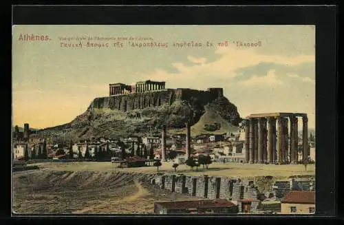 AK Athenes, Vue gènèrale de l`Acropole prise de l`Jlissus