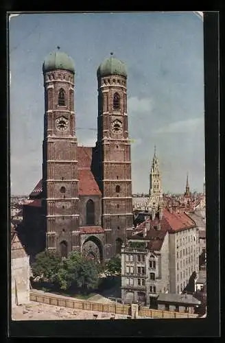 AK München, Partie am der Frauenkirche