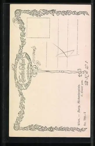 Künstler-AK Wien, Kaiserliche Hofburg mit Leuten