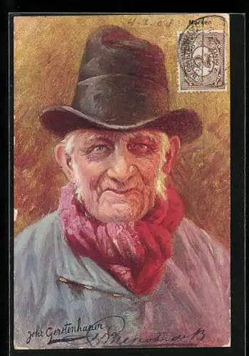 Künstler-AK Johan Georg Gerstenhauer: Marken, betagter Holländer im Portrait