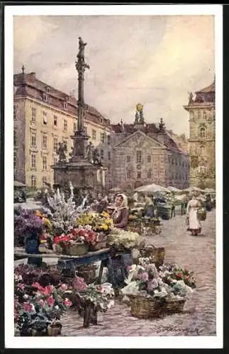 Künstler-AK Wien, Am Hof, Blumenmarkt