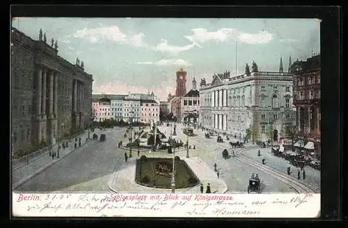 AK Berlin, Schlossplatz mit Blick auf die Königstrasse