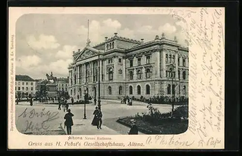 AK Hamburg-Altona, Gesellschaftshaus H. Pabst, Neues Rathaus