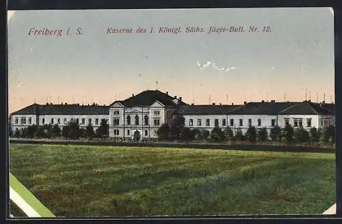 AK Freiberg i. S., Kaserne des 1. Kgl. Sächs. Jäger-Batl. Nr. 12