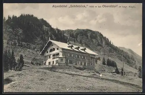 AK Oberstdorf im bayer. Allgäu, Alpenhotel Schönblick