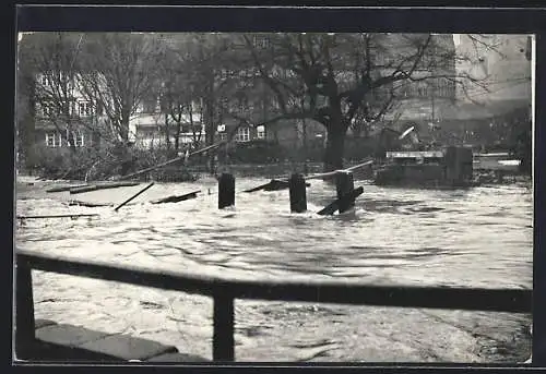 AK Nürnberg, Hochwasser-Katastrophe im Februar 1909, Insel Schütt