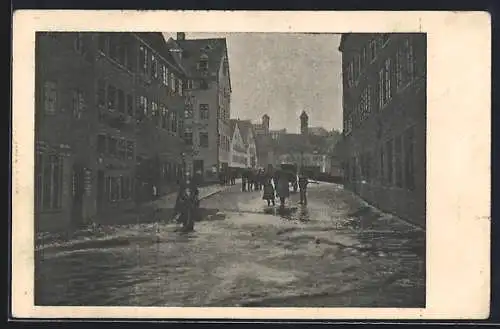 AK Nürnberg, Wasserkatastrophe 4. - 6. Februar 1909, Blick über die Maxbrücke