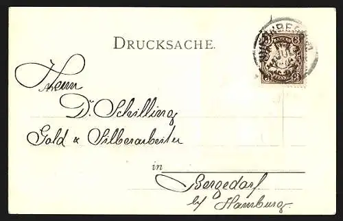 AK Nürnberg, Probe-Prägung Deutsches Bundesschiessen Hannover 1903, L. Chr. Lauer, Münzprägeanstalt