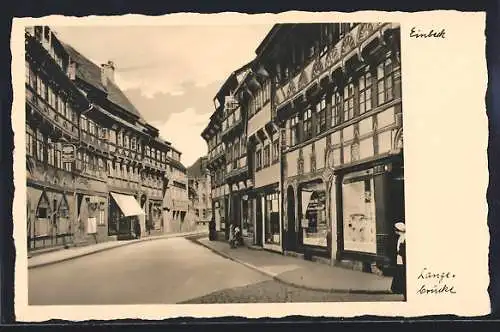 AK Einbeck, Lange-Brücke Partie mit Geschäften