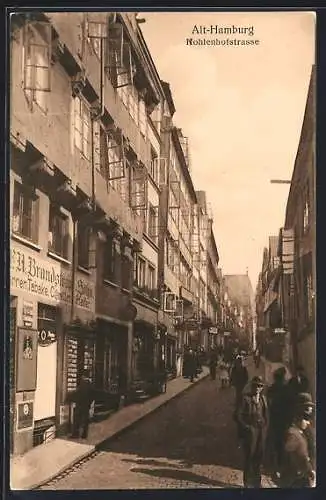 AK Hamburg, Mohlenhofstrasse mit Läden und Passanten