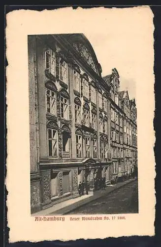 AK Alt-Hamburg, Neuer Wandrahm No. 17, 1887