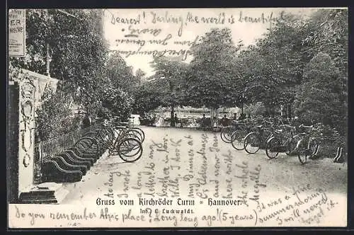 AK Hannover, Fahrrad-Stellplatz am Kirchröder Turm v. C. Luckwaldt