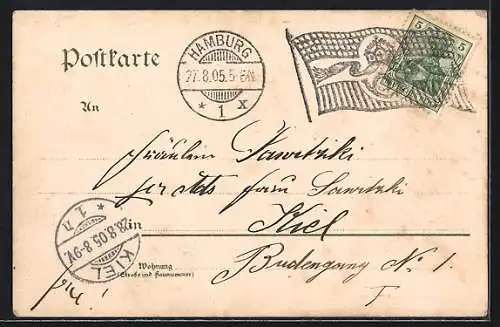 AK Hamburg-Eimsbüttel, Weidenstieg mit Passanten