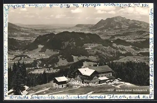 AK Oberstdorf, Alpenhotel Schönblick