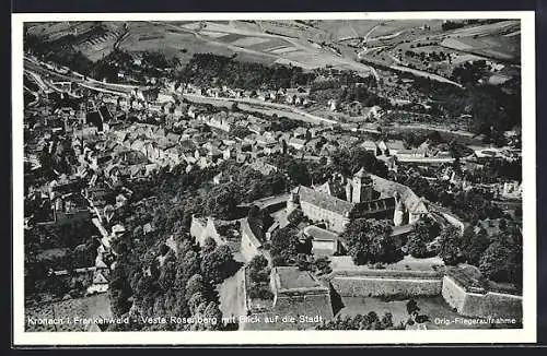 AK Kronach / Frankenwald, Panorama mit Veste Rosenberg, orig. Fliegeraufnahme