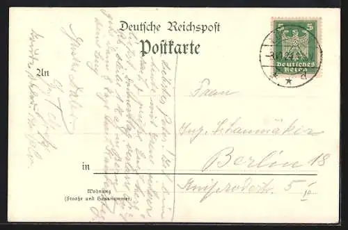 Künstler-AK Roetteln, Blick zum Ort