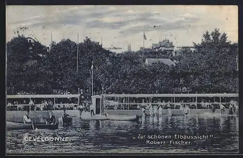 AK Hamburg-Övelgönne, Gasthaus Zur schönen Elbaussicht