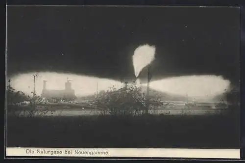 AK Hamburg-Neuengamme, Sicht auf die Naturgase, Explosion