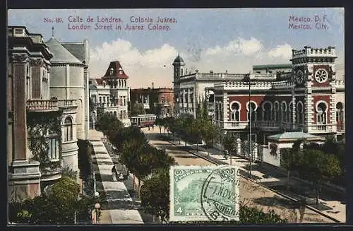 AK Mexico City, London Street in Juarez Colony, Calle de Londres, Colonia Juarez