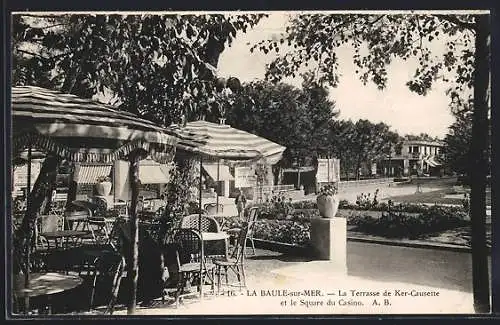 AK La Baule-sur-Mer, La Terrasse de Ker-Causette et le Square du Casino