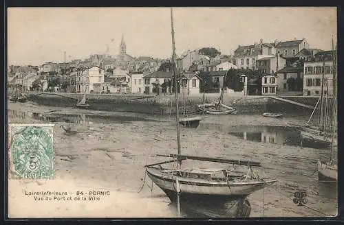 AK Pornic, Vue du Port et de la Ville