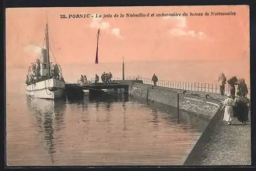 AK Pornic, La jetée de la Noëveillard et embarcadère du bateau de Noirmoutier