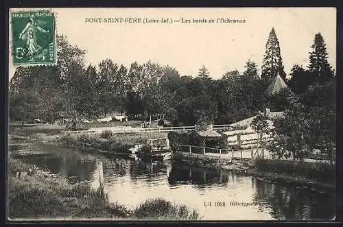 AK Port-Saint-Père, Les bords de l`Acheneau et paysage bucolique