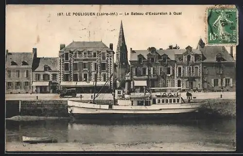 AK Le Pouliguen, Le Bateau d`Excursion à Quai