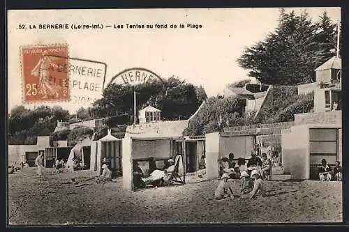 AK La Bernerie, Les Tentes au fond de la Plage