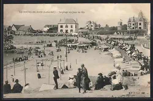 AK Le Bourg-de-Batz, La plage un jour de fête