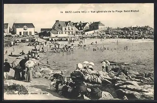 AK Batz, Vue générale de la Plage Saint-Michel