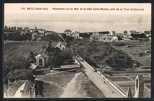 AK Batz, Panorama sur la Mer et la Côte Saint-Michel, pris de la Tour St-Guénolé