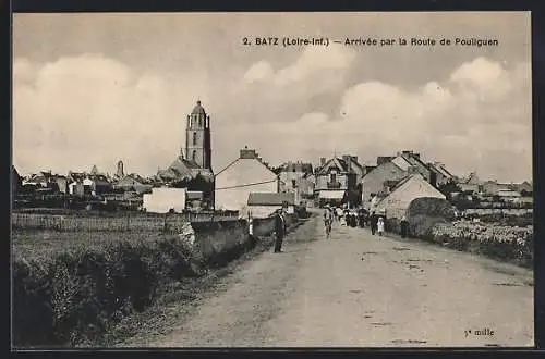 AK Batz, Arrivée par la Route de Pouliguen