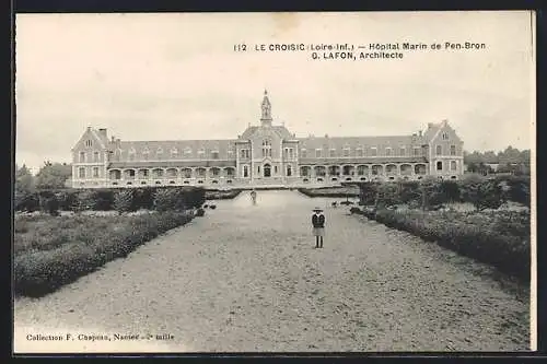 AK Le Croisic, Hôpital Marin de Pen-Bron, facade principale concue par l`architecte G. Lafon