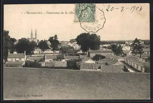 AK Machecoul, Panorama de la ville et vue sur les clochers