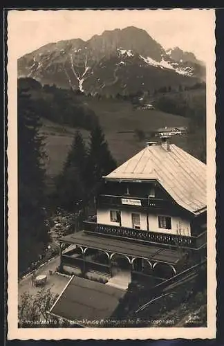 AK Hintergern, Alpengaststätte Theresienklause mit Veranda