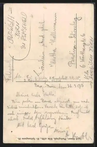 AK Bergisch Born bei Remscheid, Partie an einer Villa