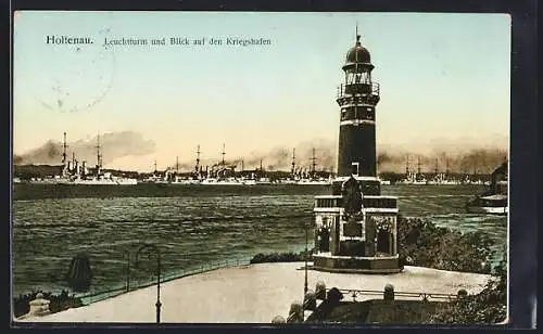 AK Holtenau, Leuchtturm und Kriegshafen