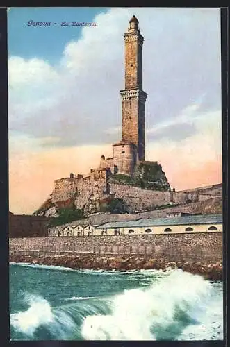 AK Genova, La Lanterne, Blick zum Leuchtturm