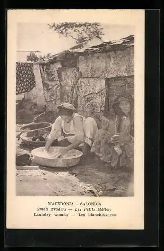 AK Macedonia-Salonica, Laundry women, griechische Waschfrauen