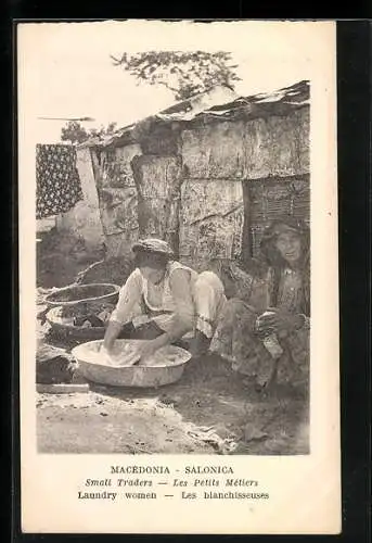 AK Macedonia-Salonica, Laundry women, griechische Waschfrauen