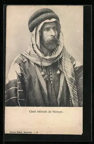 AK Cheik bédouin de Palmyre, Portrait