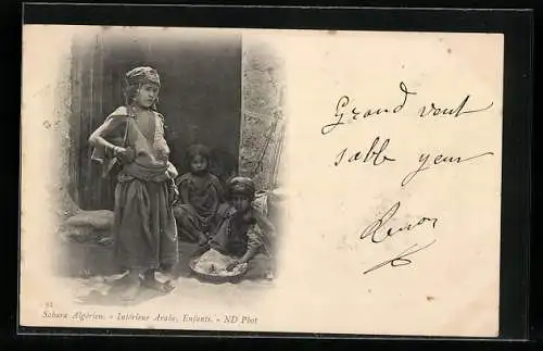 AK Sahara Algérien, Intérieur Arabe, Enfants