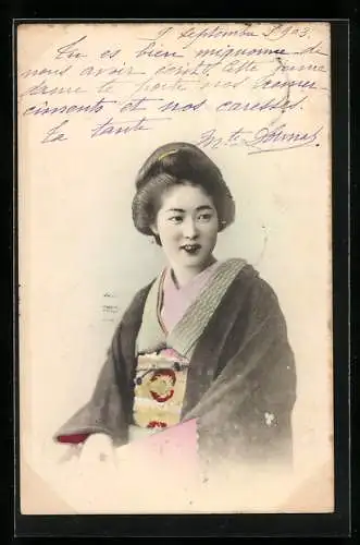 AK Lächelnde Geisha, Portrait