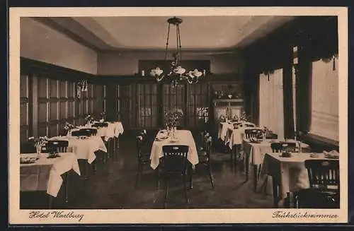 AK Berlin-Kreuzberg, Speisesaal des Hotel Wartburg in der Anhalterstr. 13